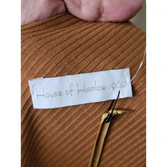 House Of Harlow 1960 Ribbed Knit One Shoulder Midi Bodycon Dress Size S - Picture 4 of 8